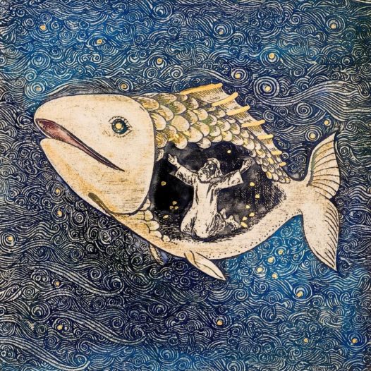 Art in clay limited edition handmade ceramic jonah and the whale plaque wall hanging1 