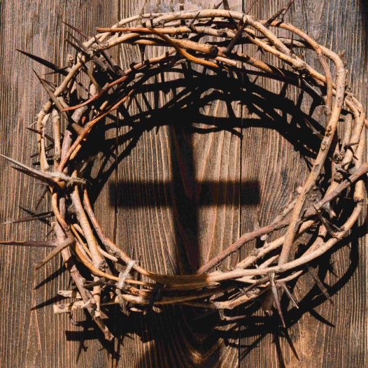 Jesus crown thorns and nails and cross on a wood b 2023 03 22 07 27 04 utc r
