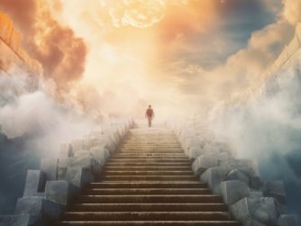 Stairs to heaven. illustration ai generative