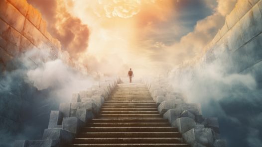 Stairs to heaven. illustration ai generative