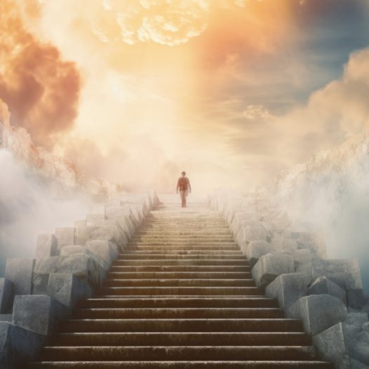 Stairs to heaven. illustration ai generative
