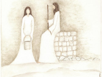 Jesus talks with woman at well cindy shamp