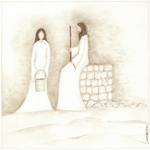 Jesus talks with woman at well cindy shamp