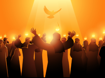 Biblical silhouette pentecost holy spirit