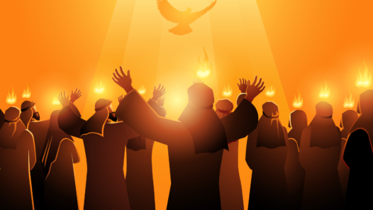 Biblical silhouette pentecost holy spirit