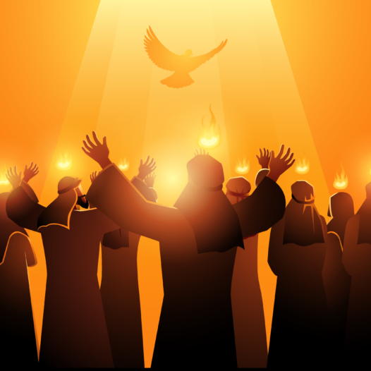 Biblical silhouette pentecost holy spirit