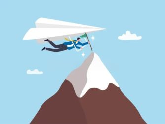 Advantage to reach mountain peak success achievement journey victory shortcut creativity fast challenge performance concept